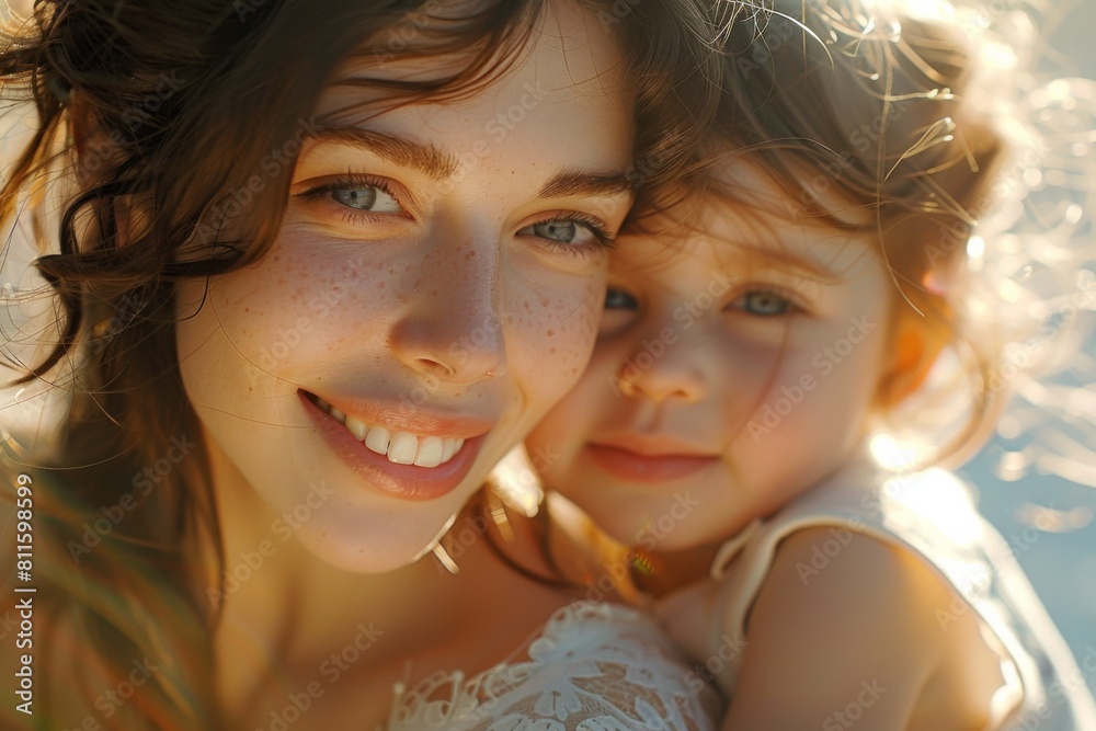 Happy Mother and her child created with Generative AI Happy Mother and her child created with Generative AI
