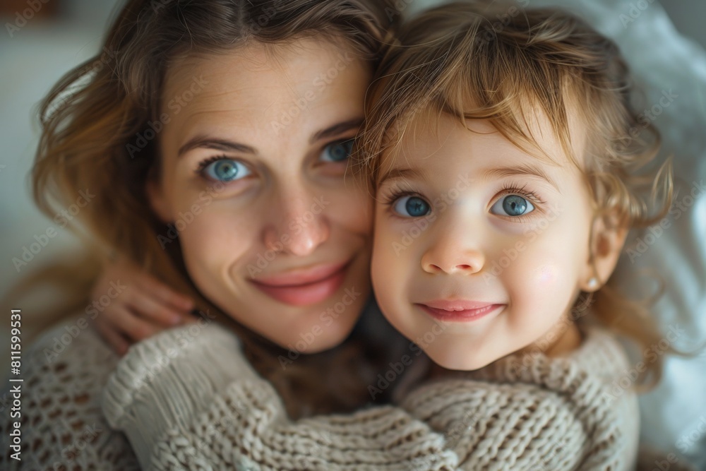 Happy Mother and her child created with Generative AI Happy Mother and her child created with Generative AI