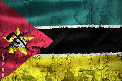 3D-Illustration of a Mozambique flag - realistic waving fabric f