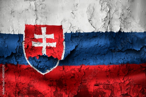 3D-Illustration of a Slovakia flag - realistic waving fabric fla photo