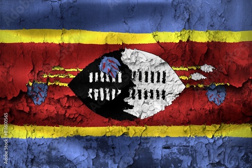 3D-Illustration of a Eswatini flag - realistic waving fabric fla photo