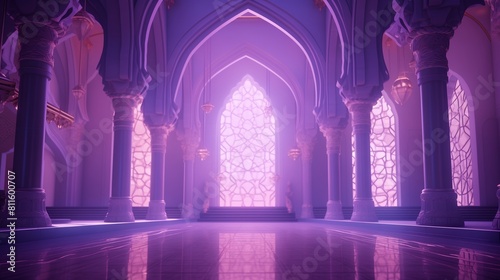 A radiant Islamic Purple Architecture Background