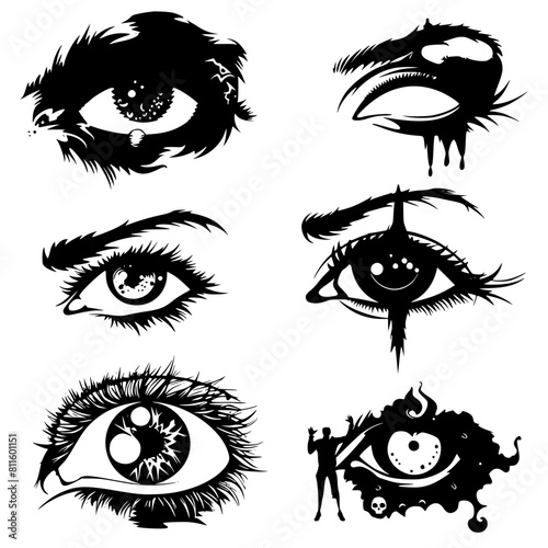 eye, eyes, woman, vector, cartoon, face, illustration, beauty, skull, design, art, black, eyebrow, fashion, iris, icon, eyelashes, eyelash, makeup, people, head, drawing, brown, vision, eyeball