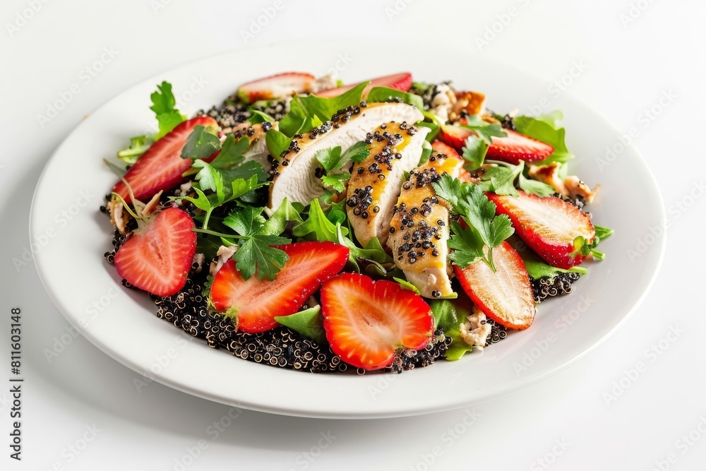Elegant Strawberry and Black Quinoa Salad with Roasted Chicken Elegant Strawberry and Black Quinoa Salad with Roasted Chicken