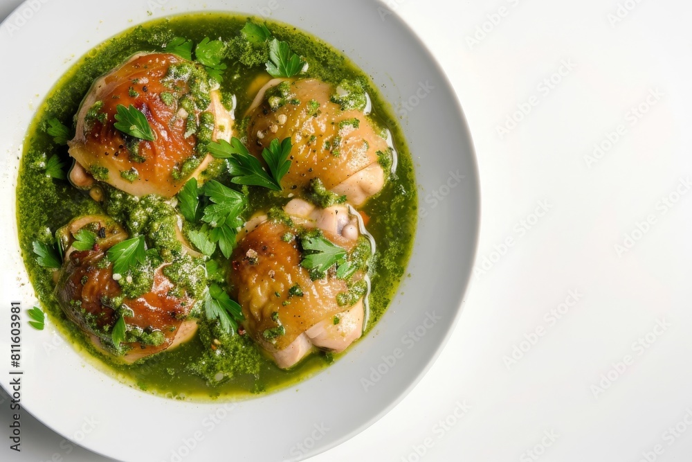 Artful Arrangement of Chicken Pesto Soup with Freshness of Spinach Artful Arrangement of Chicken Pesto Soup with Freshness of Spinach