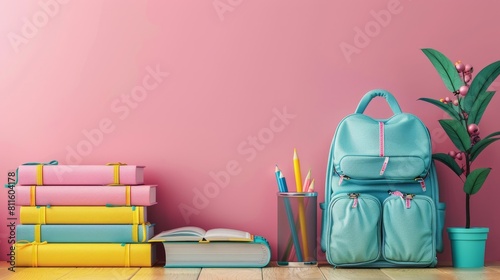 Wallpaper Mural Minimalist back to school education banner background pastel color. Torontodigital.ca