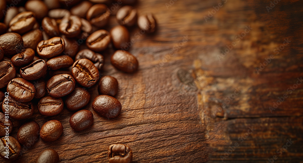coffee beans on wooden background coffee beans on wooden background