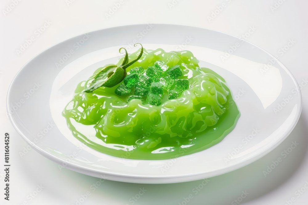 Elegant Plating of Lime Slime and Mad Rocks Dessert Elegant Plating of Lime Slime and Mad Rocks Dessert