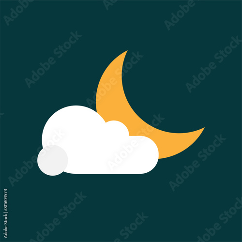 Moon and cloud in midnight Moon and dreaming baby. Concept idea. Good night .