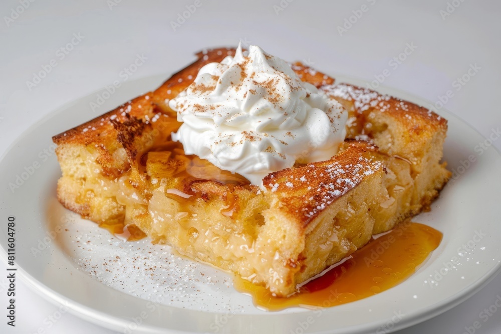 Indulgent Bread Pudding with Cinnamon Raisin Bread and Brandy