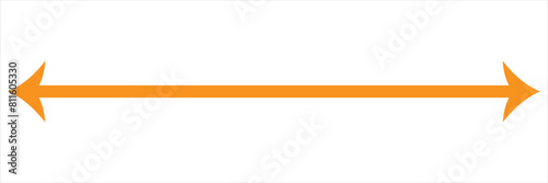 Set of long arrow vector, icon . Horizontal double side arrow. Straight long arrow vector icon set. Long arrows left and right in flat style.  eps 10 