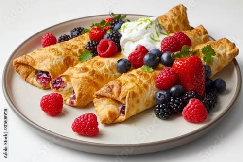 Tasty Berry Chimichangas with Creamy Filling and Crunchy Exterior