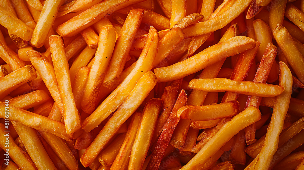 A pile of french fries is shown in this image. A pile of french fries is shown in this image.