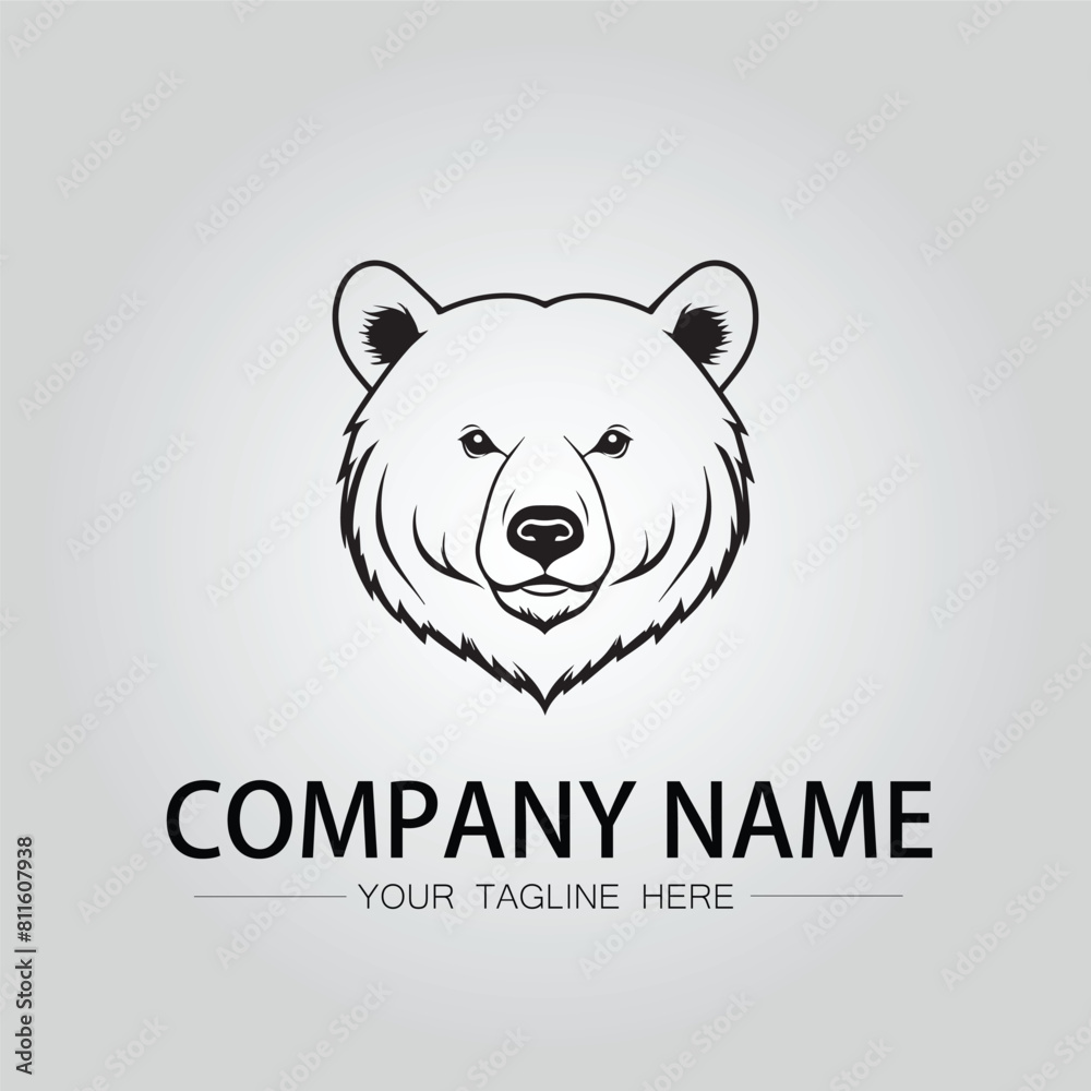 Bear head symbol company logo vector image on the white background Bear head symbol company logo vector image on the white background