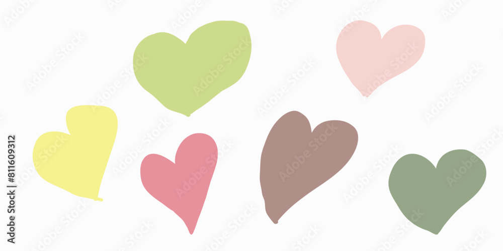 Vector Illustration, Separate. Yellow, pink, green, brown, delicate. On a white background.
