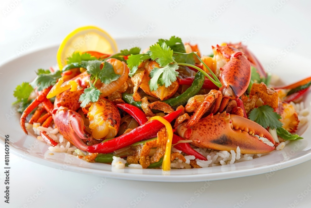 Vibrant 3 Pepper Lobster Stir-fry with Aromatic Flavors Vibrant 3 Pepper Lobster Stir-fry with Aromatic Flavors