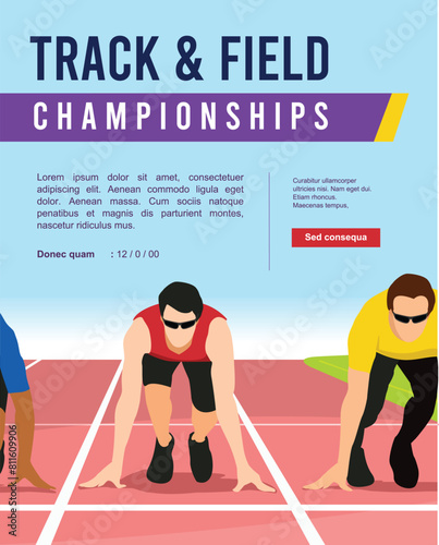 Great simple track and field sprinter ready to run from  front point of view best design for any media	