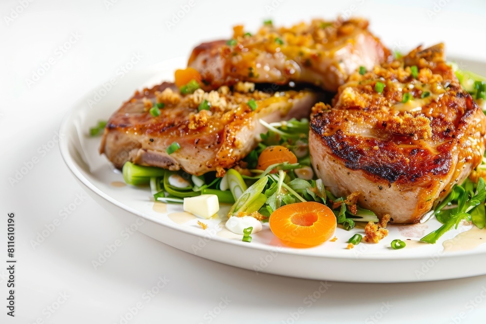 Tangy Unstuffed Pork Chops with Crispy Scallion and Butter Coating Tangy Unstuffed Pork Chops with Crispy Scallion and Butter Coating