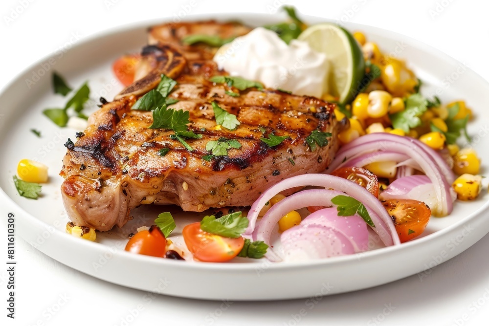 25-Minute Grilled Pork Chops with Zesty Succotash