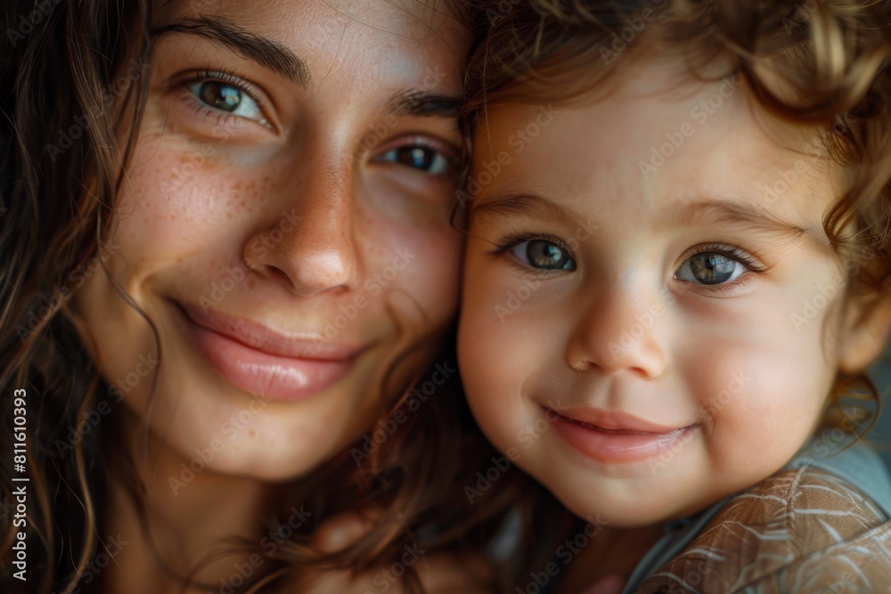 Happy Mother and her child created with Generative AI Happy Mother and her child created with Generative AI