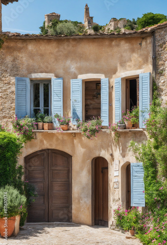 facade of cute old house on country side