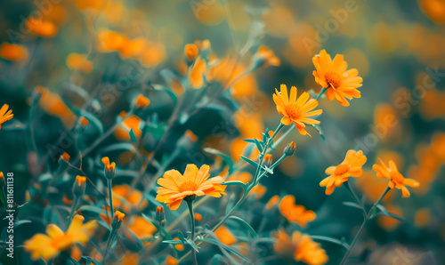 Nature yellow flower field blur background  Yellow plant Golden Horizon: Blurred Background of Yellow Blossoms © Ali