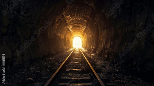 A dark tunnel with a bright light at the end of it.