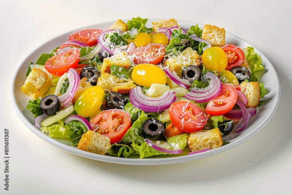 Masterpiece Salad with Tomatoes, Olives, and Croutons Masterpiece Salad with Tomatoes, Olives, and Croutons