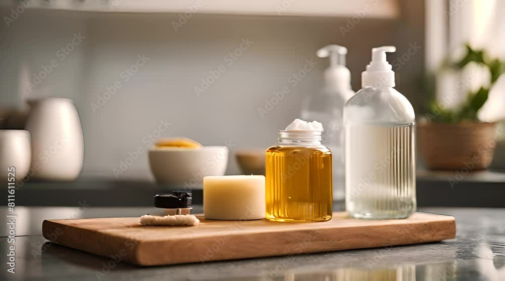 Bottle with essential oil on white table. Spa, aromatherapy, wellness, beauty background. Bottle with essential oil on white table. Spa, aromatherapy, wellness, beauty background.
