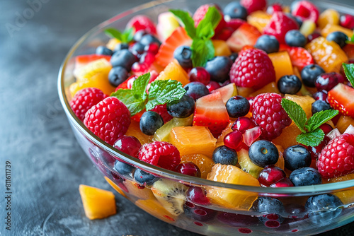 Vibrant Mixed Fruit Salad Bowl