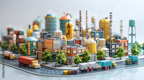 Cute 3D CSR Icon in Supply Chain Management Conference  Ethical Sourcing Integration Isometric Scene
