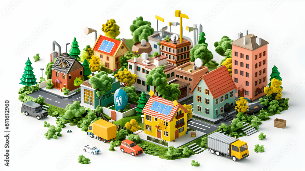 3D Cute Icon: Youth Engagement in CSR Activities   Inspiring Early Sustainability Awareness Through Engaging Youth in CSR Initiatives on Isometric Scene