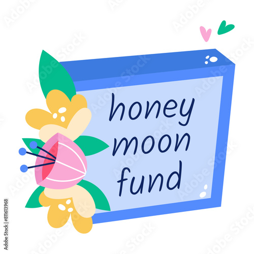 Check out flat sticker of honeymoon fund board