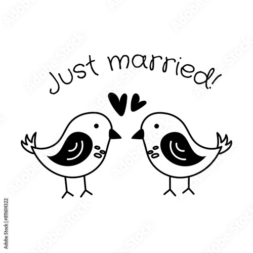 Get this glyph sticker of love birds 