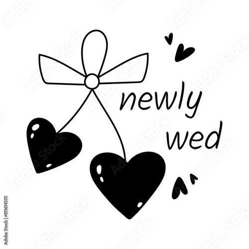 A glyph sticker of newly wed typography 