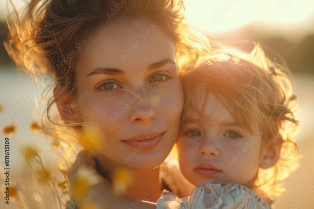 Happy Mother and her child created with Generative AI Happy Mother and her child created with Generative AI