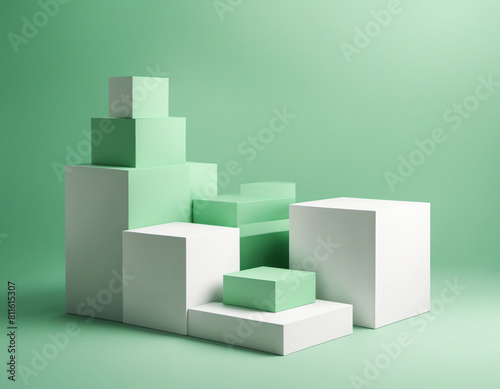 white and green boxes on green background