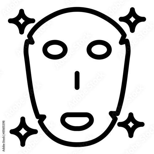 beauty face mask icon line style
