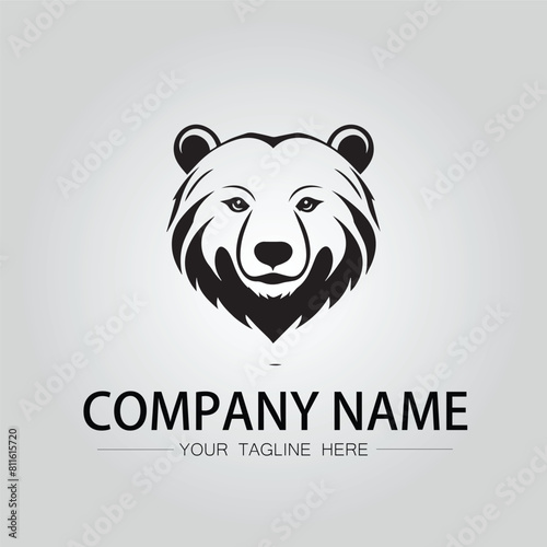 Bear head symbol company logo vector image on the white background