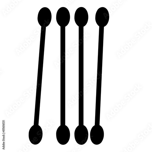 ear stick icon solid style 