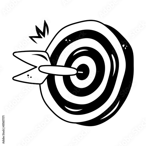 Grab this glyph style icon of business goal 