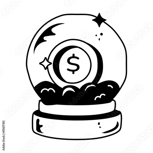 Here’s a hand drawn icon of business prediction 