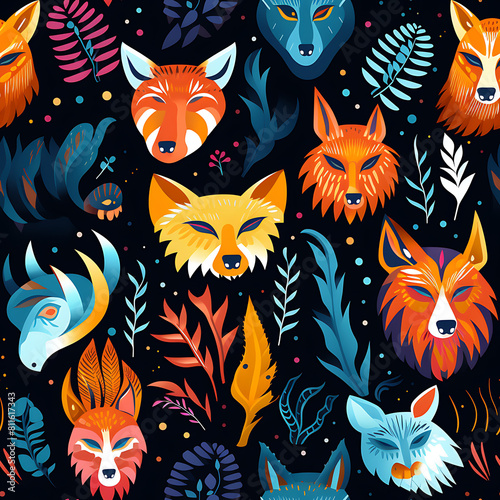 Animals digital art seamless pattern  the design for apply a variety of graphic works