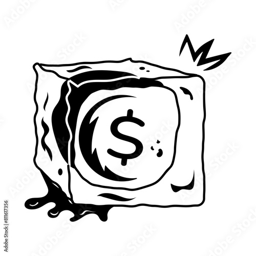 Grab this hand drawn icon of asset freezing 