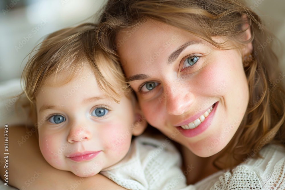 Happy Mother and her child created with Generative AI Happy Mother and her child created with Generative AI
