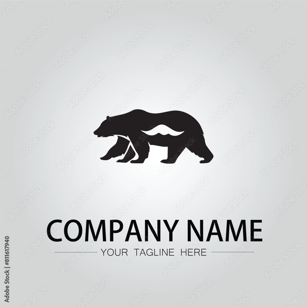 Bear head symbol company logo vector image on the white background