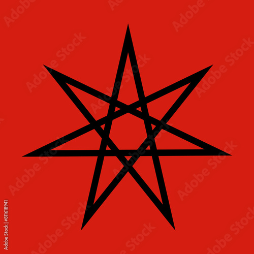 Heptagram, Satanic Symbols, Medieval Occultism, Magic Stamps, Sigils, Mystical Knots, Devil's Cross. Sigil Lucifer Baphomet vector © Royokta