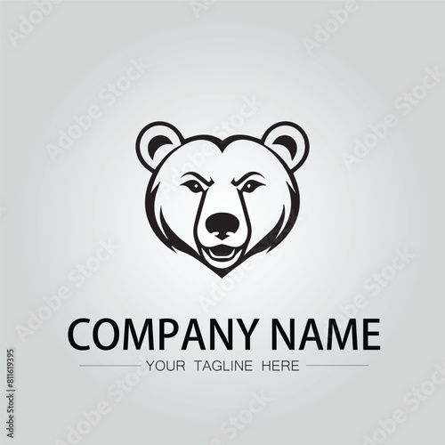 Bear head symbol logo company vector image on the white background