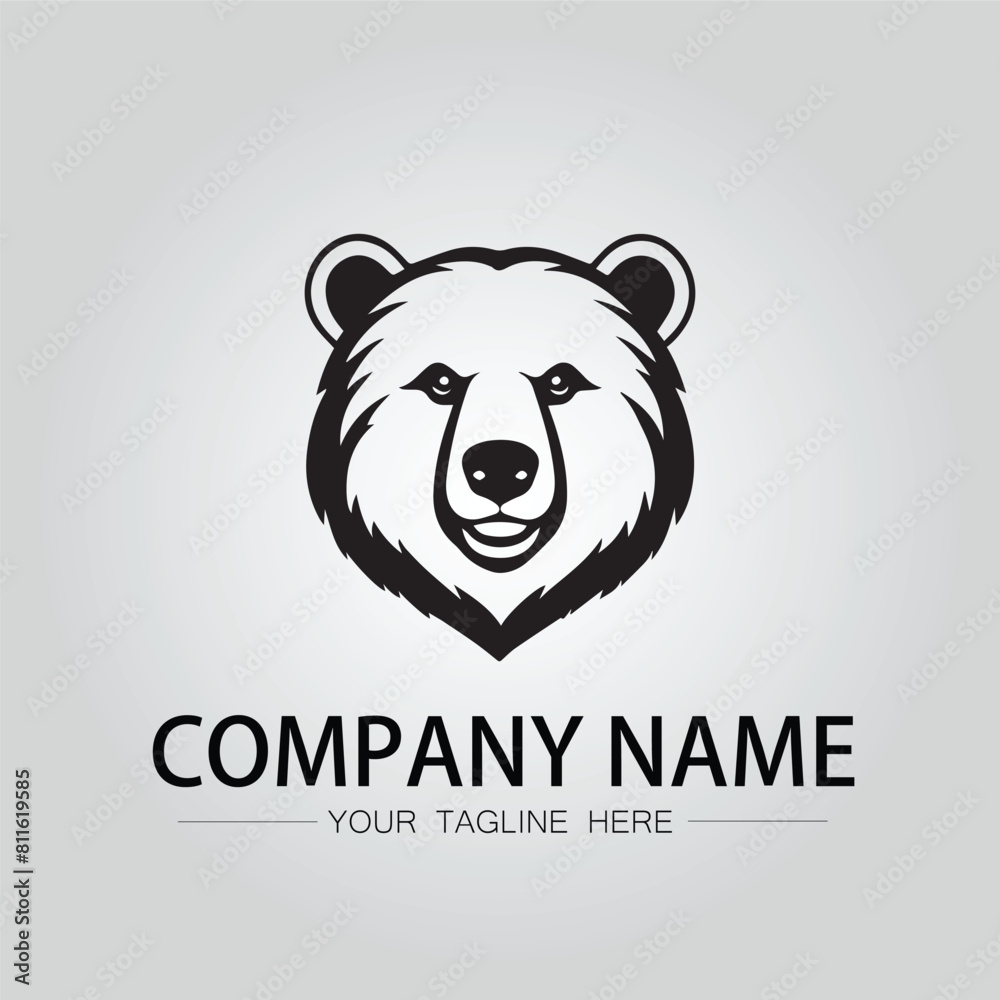 Bear head symbol logo company vector image on the white background