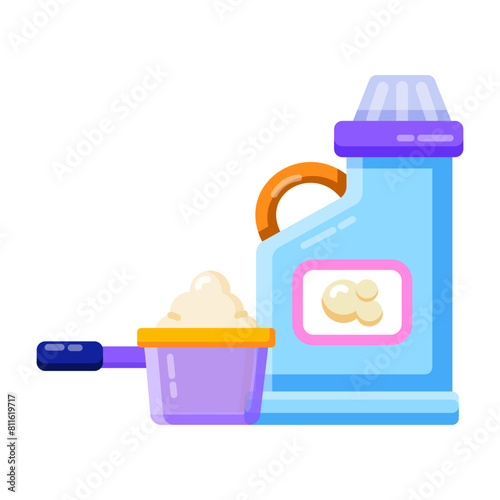 Premium flat icon of powder detergent 